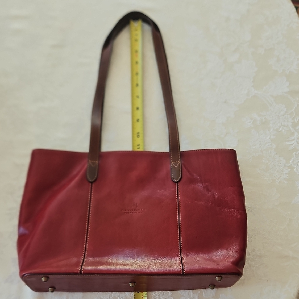 Elegant Red Leather Tote Bag